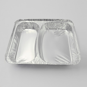 Vaisselle en aluminium peu profonde à deux grilles