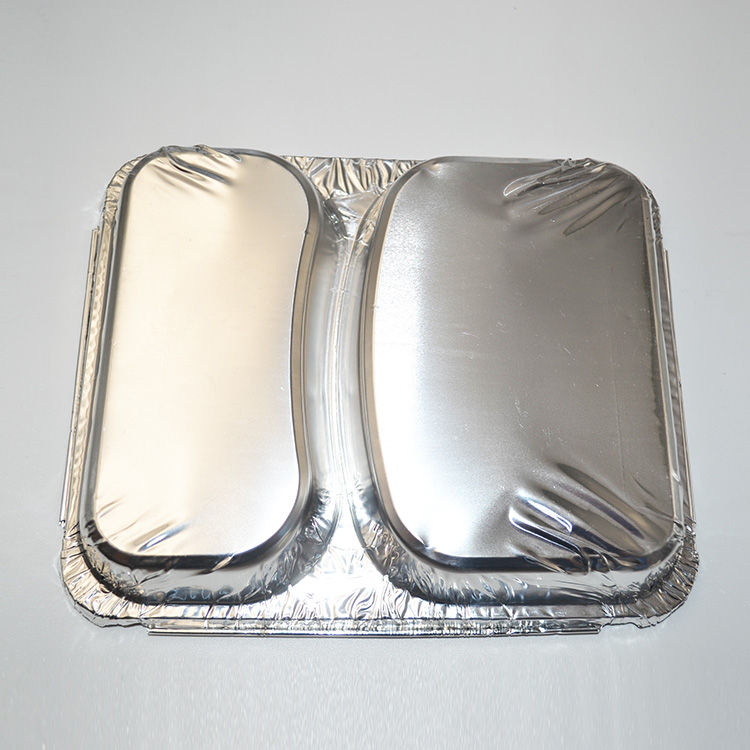 Vaisselle en aluminium peu profonde à deux grilles
